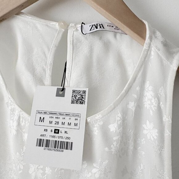 Zara Lace Jacquard Maxi Dress NWT White Size Medium - Picture 10 of 11